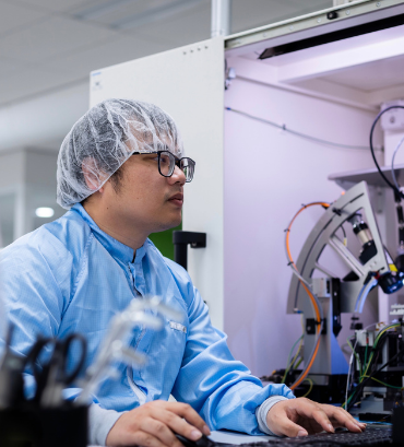 Employee in cleanroom